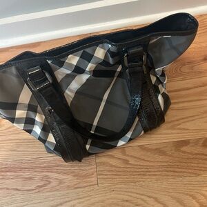 Burberry Black and Gray Plaid Bag